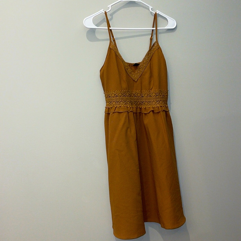 SHEIN Brown V-neck Mini Dress (M)